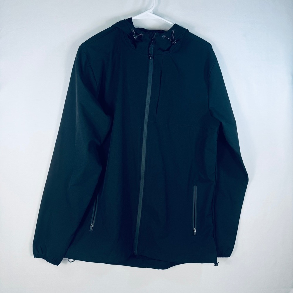 Swiss Tech Mens Black Softshell Hooded Jacket Full Zip SM10101Y Small S 34-36